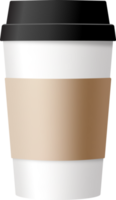 tasses à café en papier réalistes de couleurs blanches. illustration de maquette 3d. png