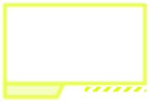 Neon monochrome landscape futuristic border with copy space. Abstract futuristic frame background. png