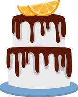 Tall lemon cake, illustration, vector on a white background.