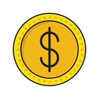 dollar coin vector illustration on a background.Premium quality symbols.vector icons for concept and graphic design.