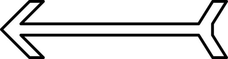 Arrow with a tail pointing to the left, illustration, vector on white background.
