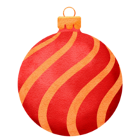 christmas ball red color in watercolor style. png