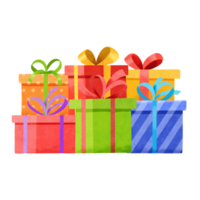 Natale regalo scatole acquerello png