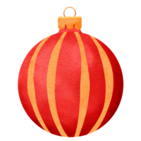 christmas ball red color in watercolor style. png