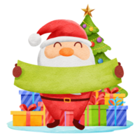 santa claus with christmas decoration. png