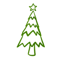 desenho de mão de árvore de natal. png