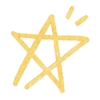 estrella brillante dibujada a mano con ilustración de doodle de acuarela png