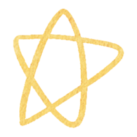 hand- getrokken geel ster met waterverf tekening illustratie png