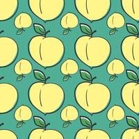 Cute peach pattern , illustration, vector on white background