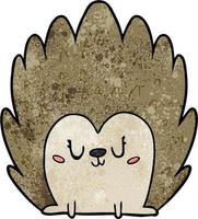 Retro grunge texture cartoon hedgehog vector