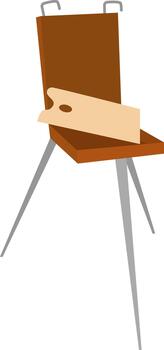 Sketchbook easel, illustration, vector on white background.