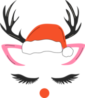 The face of a cute Christmas deer. All elements are isolated png