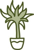 Palm tree in pot, illustration, vector on a white background.