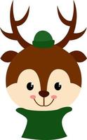 Deer in sweater, illustration, vector on white background.