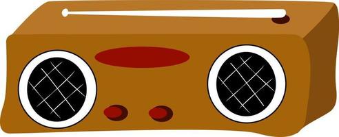 Yellow radio recorder, illustration, vector on white background.