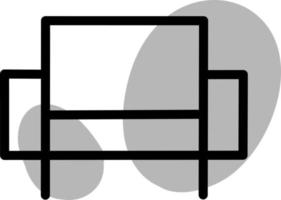 sillón negro, ilustración, sobre fondo blanco. vector