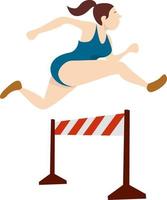 Running with obstacles , illustration, vector on white background