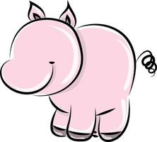 Cute pig, illustration, vector on white background.