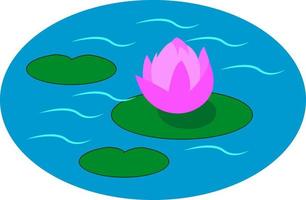 Purple water lily, vector or color illustration.