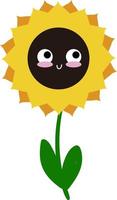 Cute sunflower, illustration, vector on white background.