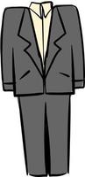 Gray man suit, illustration, vector on white background.