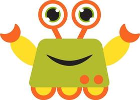 Happy robot, illustration, vector on white background.