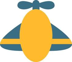Yellow plane toy, illustration, vector on a white background.