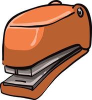 Orange stapler, illustration, vector on a white background.