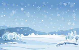 Beautiful Snow Falls in Winter vector