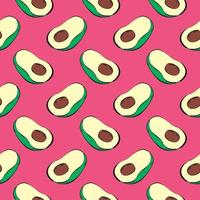 aguacate verde, patrón sin costuras sobre fondo rosa fuerte. vector