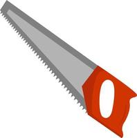 Red saw, illustration, vector on white background.