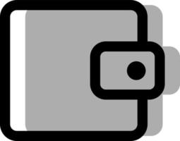Grey wallet, illustration, on a white background. vector