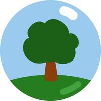 Green tree landscape, illustration, vector on a white background.