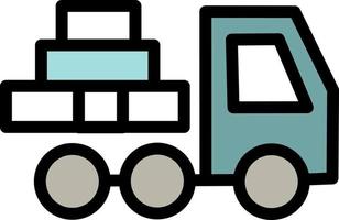 Transportation truck, illustration, vector on a white background.