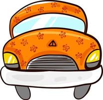 Orange car, illustration, vector on white background
