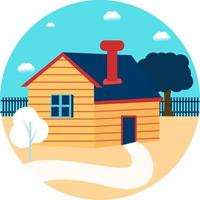 Vintage home ,illustration, vector on white background.