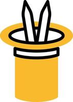 Rabbit in yellow hat, illustration, vector on a white background.