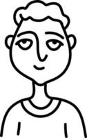 Boy with bored face, illustration, on a white background. vector