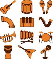 Music instruments, illustration, vector, on a white background. vector