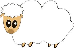 Fat sheep, illustration, vector on white background.