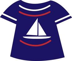 Summer shirt with boat, illustration, vector on a white background.