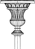 Antique Candelabrum Capital, vintage illustration. vector