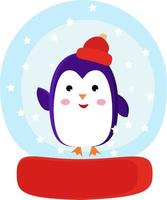 Penguin in ball, illustration, vector on white background.