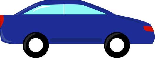 Blue car, illustration, vector on white background.