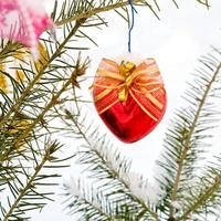 decoración del árbol de navidad al aire libre foto