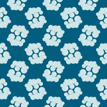 Soap bubbles, seamless pattern on blue background. vector