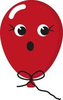 Surprised red balloon, illustration, vector on a white background.