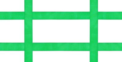 four crossing green satin strips isolated photo