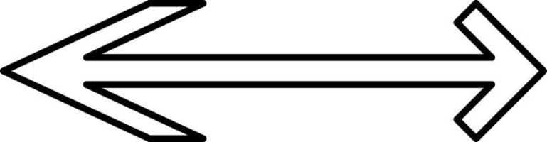 One white arrow pointing to left and right, illustration, vector on white background.