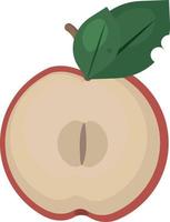 Half red apple, illustration, vector on white background